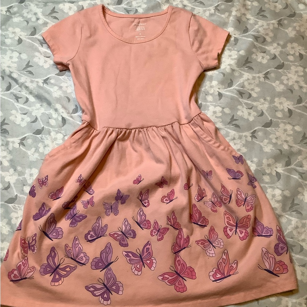 Jumping beans Pink Butterfly Print Casual Dress kid’s